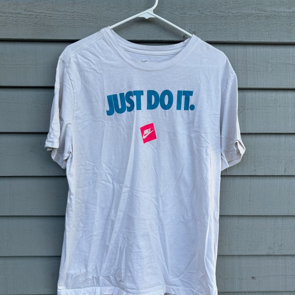Nike White Tee with Subtle Gray Logo